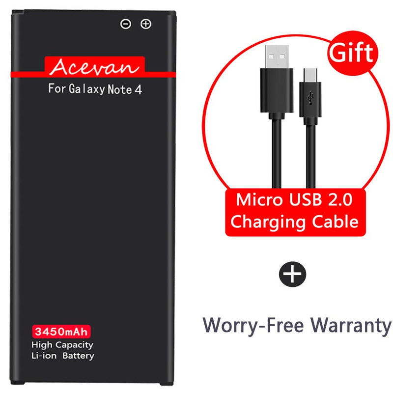 Note 4 Battery Acevan 3450mAh Battery Replacement for Samsung Galaxy Note 4 N910 AT&T N910A Verizon N910V Sprint N910P N910T N910U LTE N910F Galaxy Note 4 Batteries