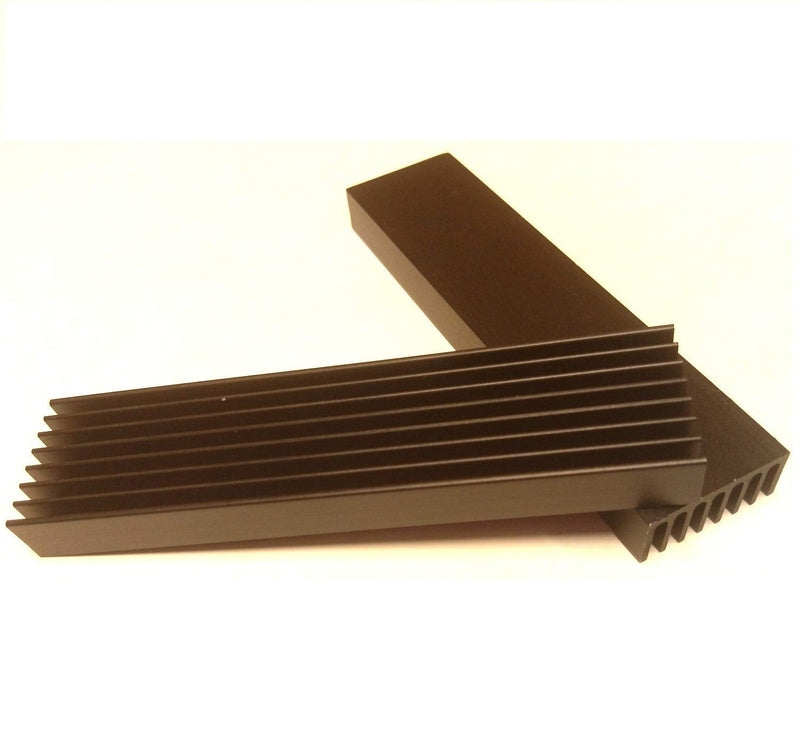 Easycargo 6pcs 100mm x 25mm x 10mm Heatsink Aluminium Radiator Cooler Heat Sink for Cooling LED Power Amplifier (100mmx25mmx10mm) (Black) Black