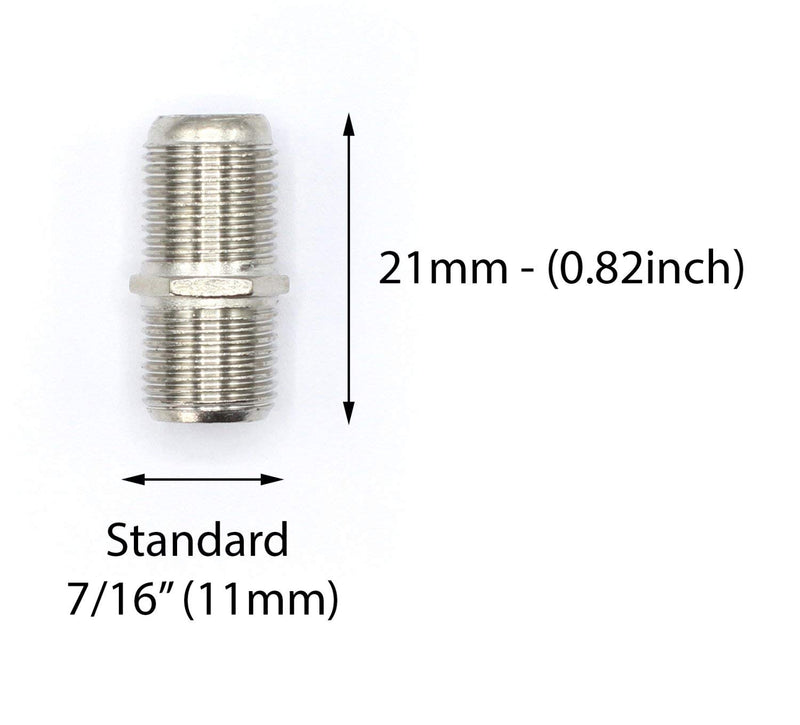 Cable Extension Coupler Connects Two Coaxial Video Cables, for Coax F81 (Female to Female) 1GHz Cable TV, and Cable Internet Rated (4 Pack) 4 Pack Silver