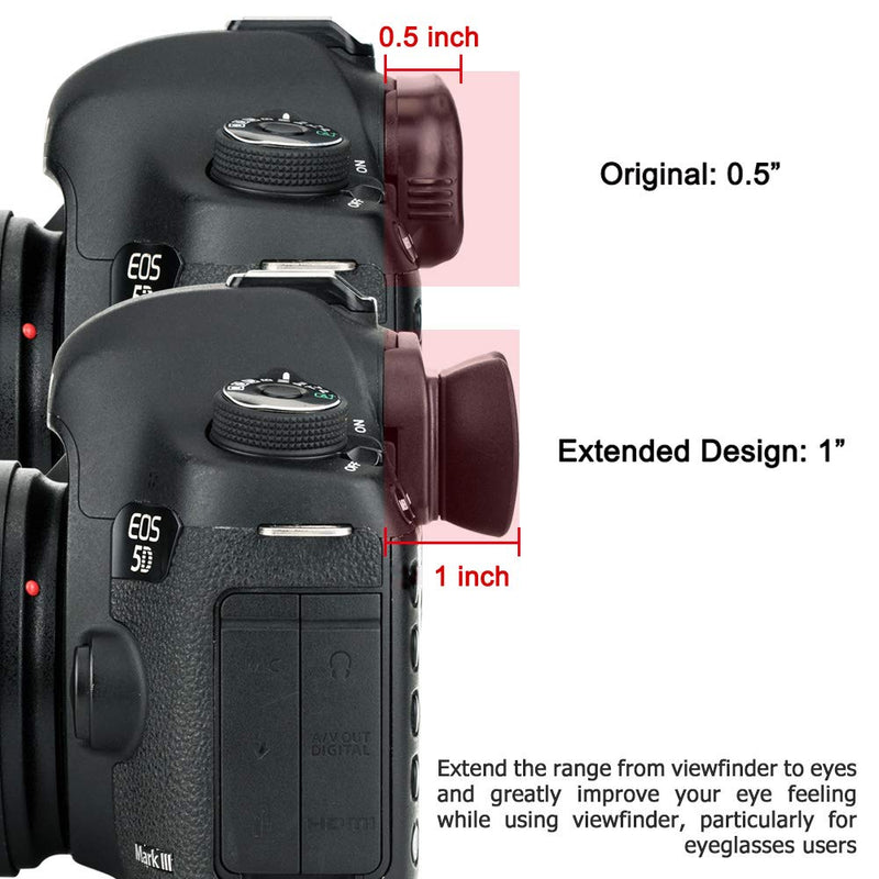 JJC Eg Soft Extended Eyecup Eyepiece Eyeshade for Canon EOS 1D X Mark II 1Ds Mark III 1D Mark IV 1D Mark III 5D Mark IV 5D Mark III 5DS R 7D Mark II 7D Viewfinder Replaces Canon Eg Eye Cup