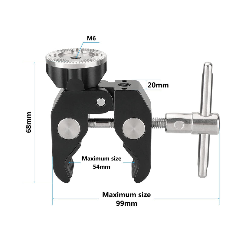 CAMVATE Super Crab Clamp with Rosette Mount M6 Female Thread Hole for Camera Accessories Kit - 2869