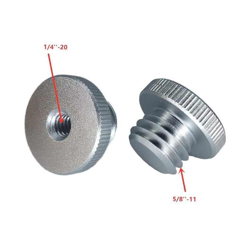 5/8"-11 Male to 1/4"-20 Female Threaded Screw Adapter for Tripod Laser Level Adapter (Silver) Silver