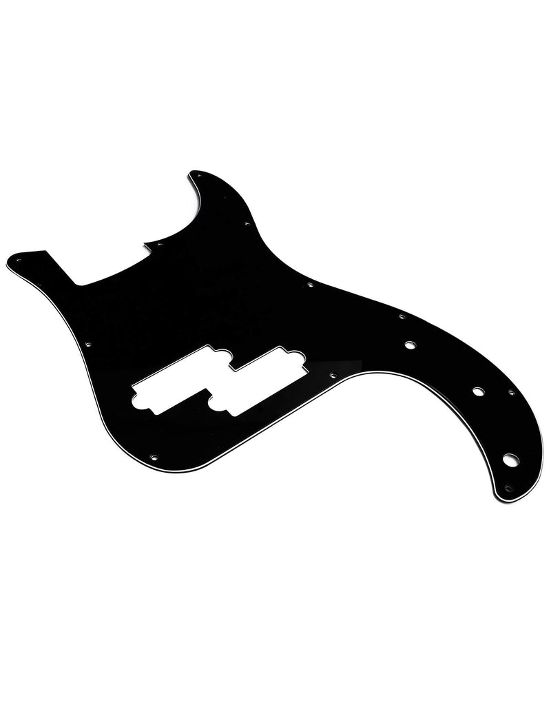 Metallor Electric Guitar Pickguard Scratch Plate 3 Ply 11 holes Compatible with Precision Bass PB Bass P Bass Black.