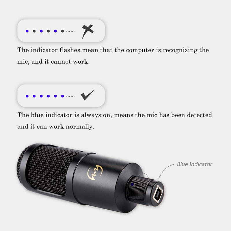 [AUSTRALIA] - USB Microphone ZINGYOU PC Condenser Mic for Mac or Windows Laptop and Computer ZY-905 Desktop Microphone for Gaming Recording Live Streaming YouTube Videos (Black) Black 