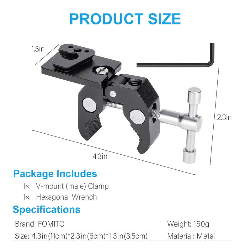 Fomito V-Lock (Male) Clamp Release Plate for V-Mount Power Adapter