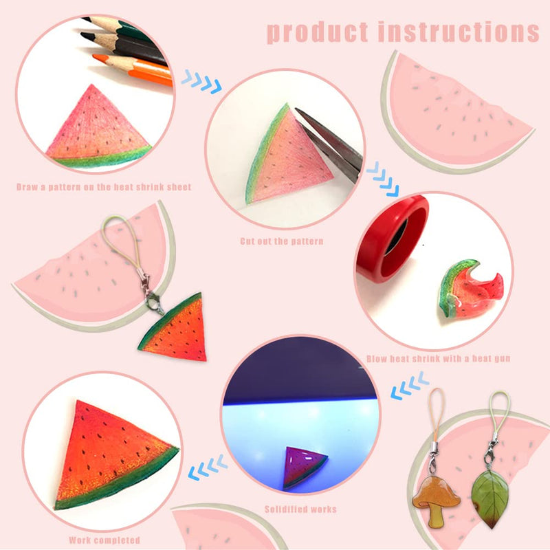 12pcs Colorful Shrink Films Papers, Heat Shrink Plastic Sheets, Shrink Art Paper for Creative Craft, 7.9x11.4in (Style B) Style B