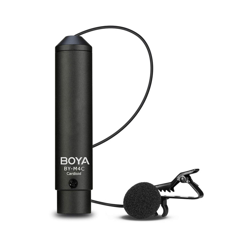 [AUSTRALIA] - XLR Lavalier Cardioid Microphone, BOYA BY-M4C Phantom Power Clip-On Lapel Mic Compatible with Zoom, Camcorders, Canon, Sony, Panasonic,Tascam for Music, Podcast, Live Stream, Filming YouTube Recording 