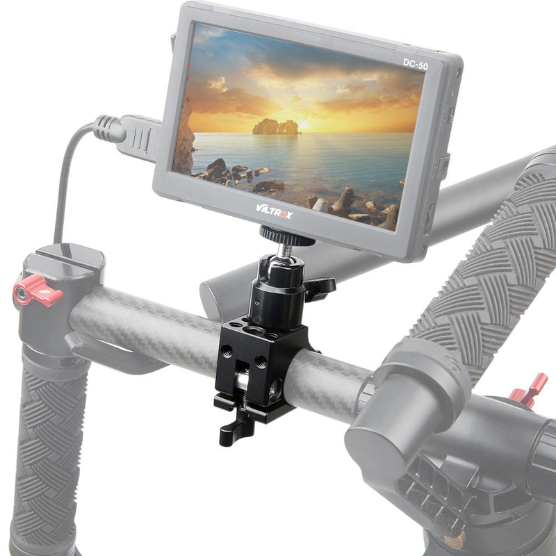 NICEYRIG Compatible QR Rod Clamp DJI RoninM MX MOZA Gimbal Stabilizer with 360 Degree Swivel Monitor Shoe Mount