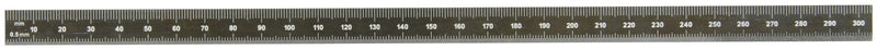 Fowler 52-379-012 Flexible Stainless Steel EZ Read Inch/Metric Rule with Black Finish, 1mm and 0.5mm Graduation Interval, 12" L x 0.50" W x 0.020" Thick