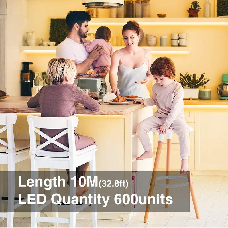 [AUSTRALIA] - Onforu 32.8ft LED Strip Light, 10m Dimmable Tape Light, 3000K Warm White Ribbon Light, 2835 LEDs 12V Flexible Strip Lighting for Under Cabinet, Home, Kichen, Bedroom, Non-Waterproof 