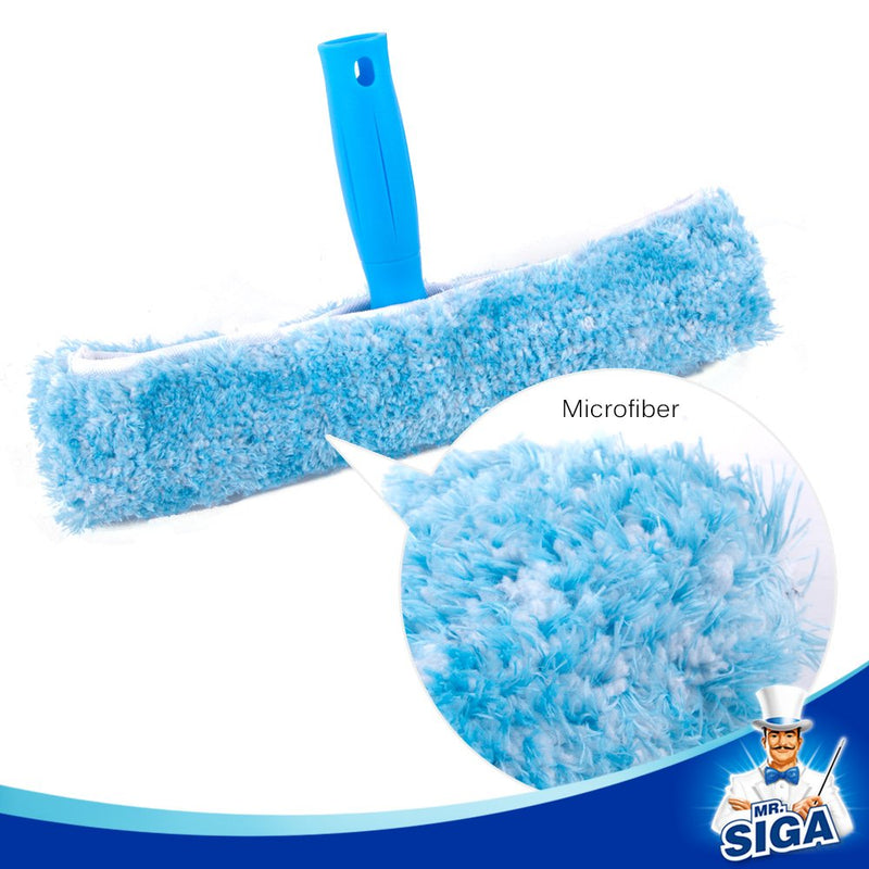 MR.SIGA Professional Window Cleaning Combo - Squeegee & Microfiber Window Scrubber, 10" 10-inch