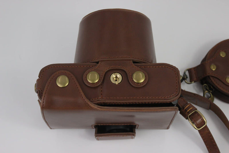 Z fc Zfc Case, BolinUS Handmade PU Leather Fullbody Camera Case Bag Cover for Nikon Z fc Zfc with 28mm Lens Bottom Opening Version + Neck Strap + Mini Storage Bag (Coffee) Coffee