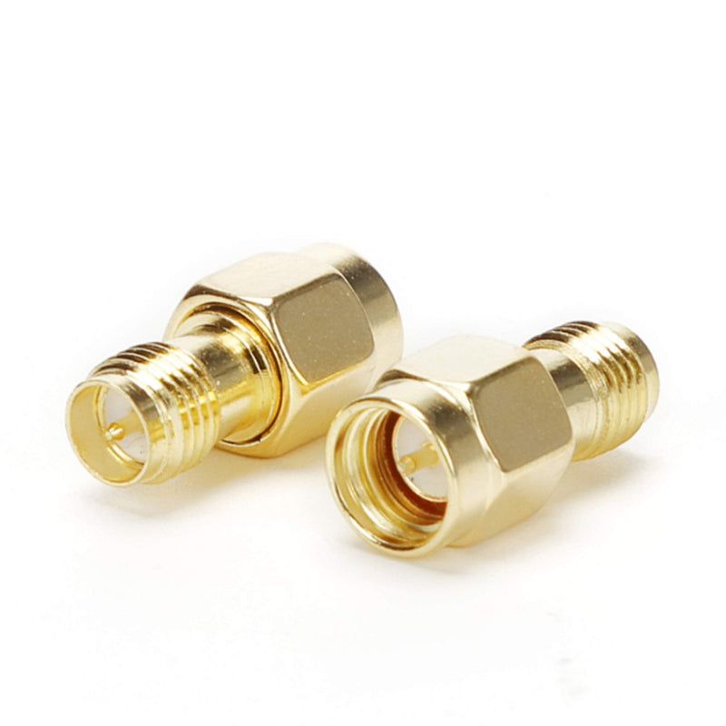 TLS.eagle SMA Connector SMA Male to RP-SMA Female Adapter Gold Plated Pack of 8