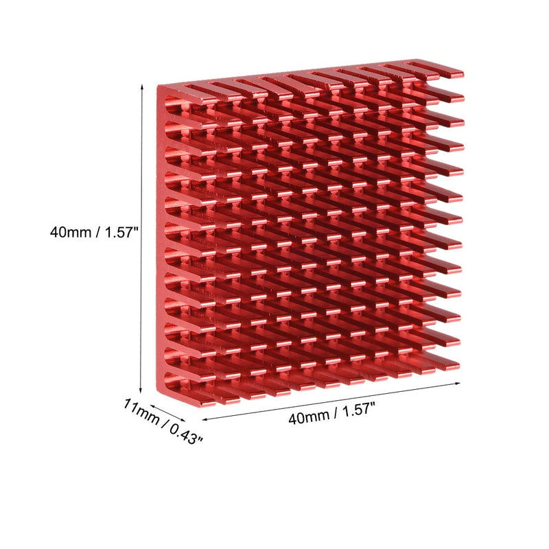 uxcell Electronic Radiators Heatsink for Stepper Motor,3D Printer 40x40x11mm Red 10pcs
