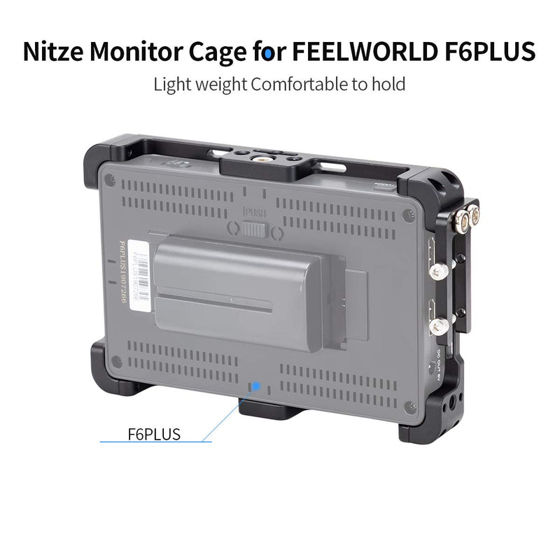 Nitze Monitor Cage for Feelworld F6 Plus 5.5 inches Monitor with HDMI Cable Clamp - TP-F6PLUS