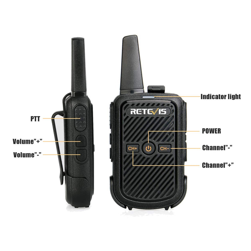 Retevis RT15 Walkie Talkies Rechargeable for Adults Kids,Portable Two-Way Radios,Hands Free,Mini,for Camping Hiking Family(3 Pack)