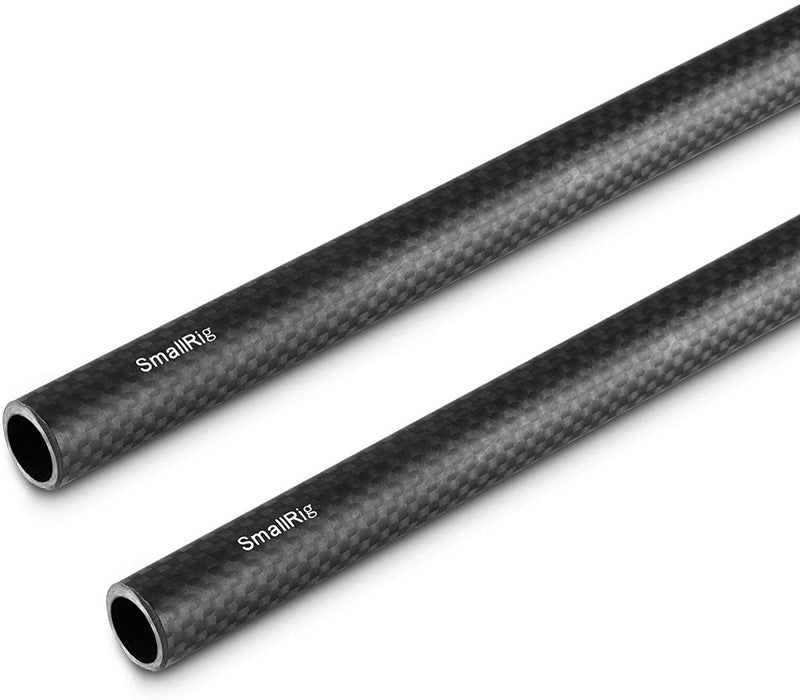 SMALLRIG 15mm Carbon Fiber Rod for 15mm Rod Support System (Non-Thread), 8 inches Long, Pack of 2 - 870 Carbon Fiber Rod - 8"