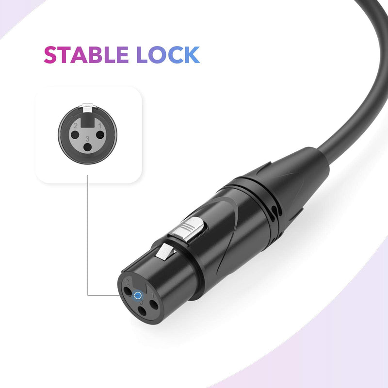 Sovvid Female XLR to 1/4 (6.35mm) TRS Jack Balanced Microphone Cable 3FT, TRS to XLR Female Cable Mic Cord for Dynamic Microphone