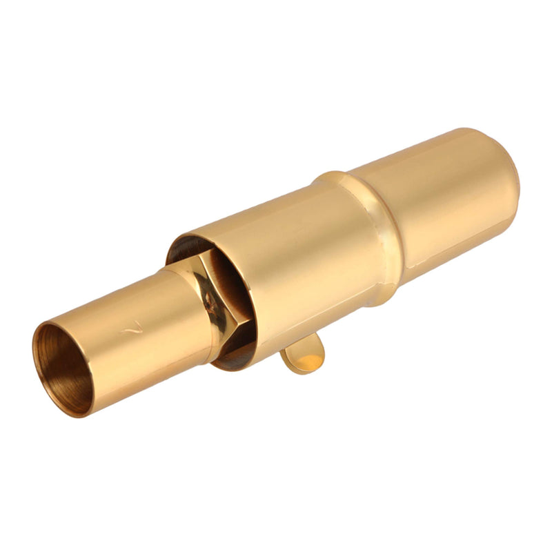 Yibuy Golden Copper Golden-plated 7# B-Flat Sax Mouthpiece with Square Ligature for Tenor Saxophone