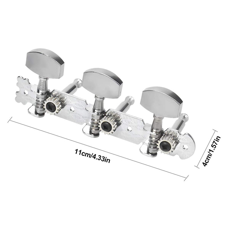 NATUCE 1 Pair Guitar Machine Heads,Left & Right Guitar String Tuning Pegs Machine Heads,Metal Machine Heads Tuner for Electric or Acoustic Guitar (Silver)