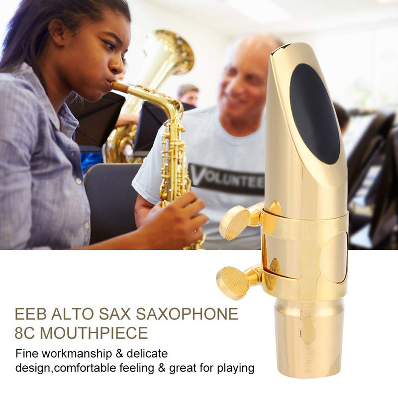 Alto Sax Mouthpiece Saxophone 8C Mouthpiece with Cap Pads for Alto Saxophone Saxophone Parts