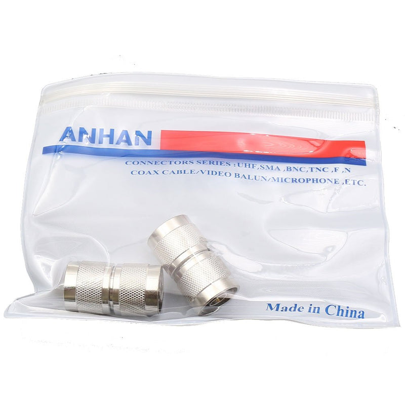 ANHAN N Type Male to Male Connectors N Male Adapters N Type Coax Connector Walkie Talkie N adapters RF coaxial Cable Adapter 2 Packs N Male to Male 2pcs