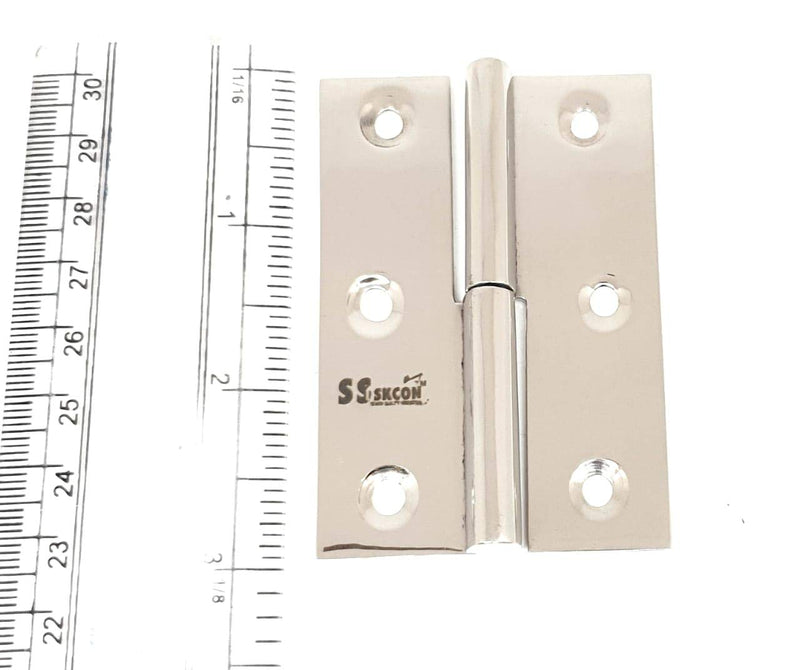 Ssiskcon 2 Lift off Hinges Stainless Steel Removable Loose Take Apart Door Hinges 3in (75mm) Mirror Polished 32 Left Side(Set of 2 hinge with 12 Screws- Pack of 1 Pack of 1, 3" inch Left side