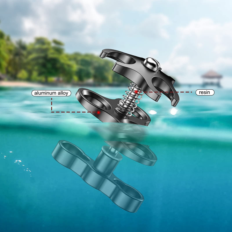 [AUSTRALIA] - Sea frogs Diving Essential Accessory Ball Arm Clamp Three Cut Out Hole Lighting Arm System Fixed Mount Waterproof Case Tray Attachment CP-3 Three Cut Out Hole Clamp 