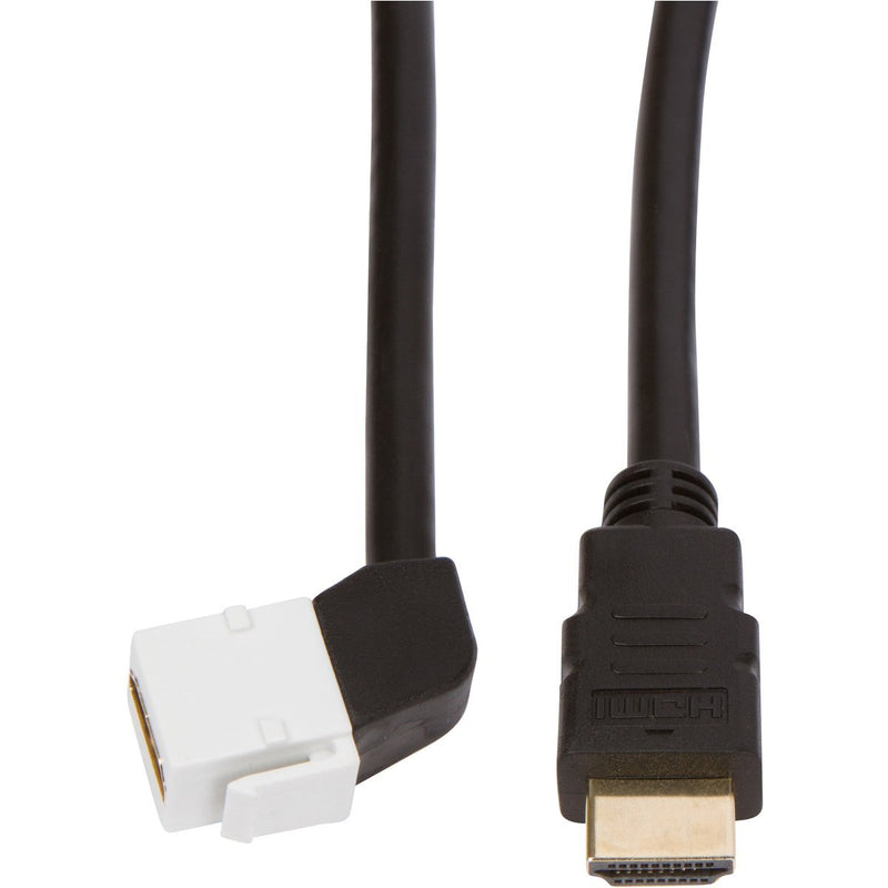 Buyer's Point HDMI Keystone Cable, 6ft (1.8m) 28 AWG, with Ethernet Female-Male (1, 90 Degree) 1