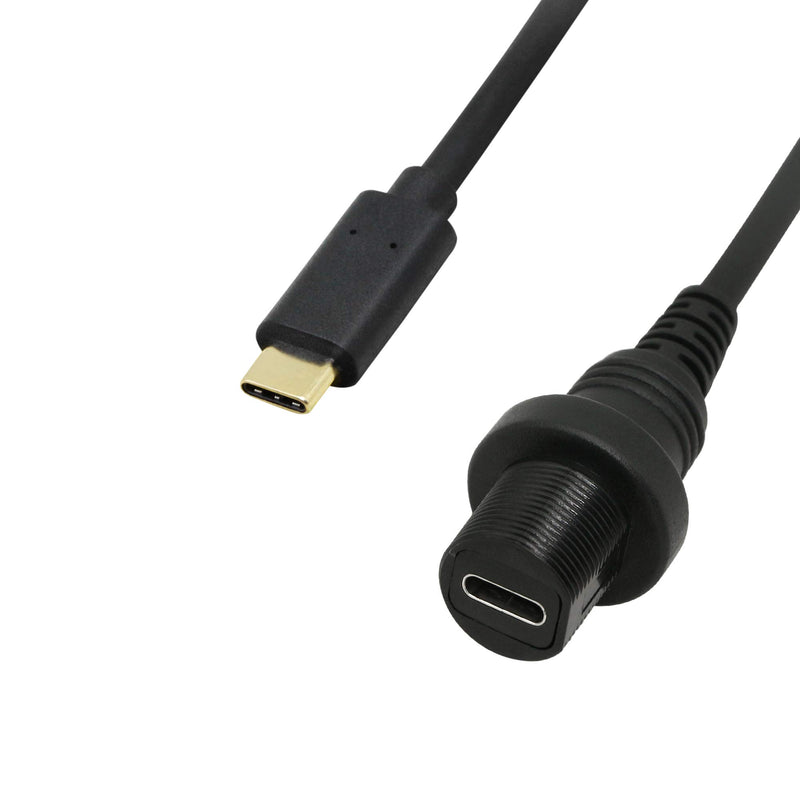 [AUSTRALIA] - CERRXIAN Gold Plated USB Type C 3.1 Mount Extension Dash Flush Cable for Car, Boat, Motorcycle, Truck Dashboard (USB-C 3.1) (1m) 1m 