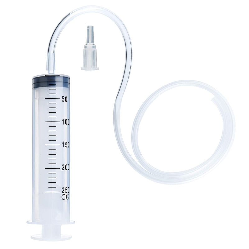 250ml Syringe with Tube, Extra Large Plastic Syringe with Tubing for Glue Dispensing, Scientific Labs, Watering, Refilling