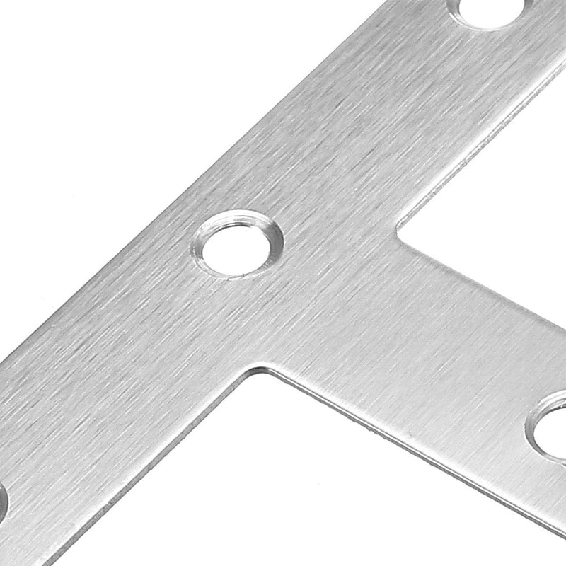 uxcell Flat T Shape Repair Mending Plate, 80mmx80mm, Stainless Steel Joining Bracket Support Brace, Pack of 30