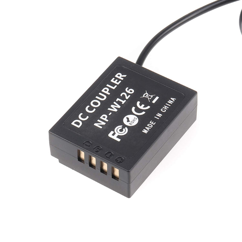 Foto4easy NP-W126 DC Coupler Dummy Battery with 5V 2A Single USB Cable Adapter for Fuji Camera X-A1 X-A2 X-A3 X-E1 X-E2 X-M1 X-Pro X-T1 X-T2 X-T10