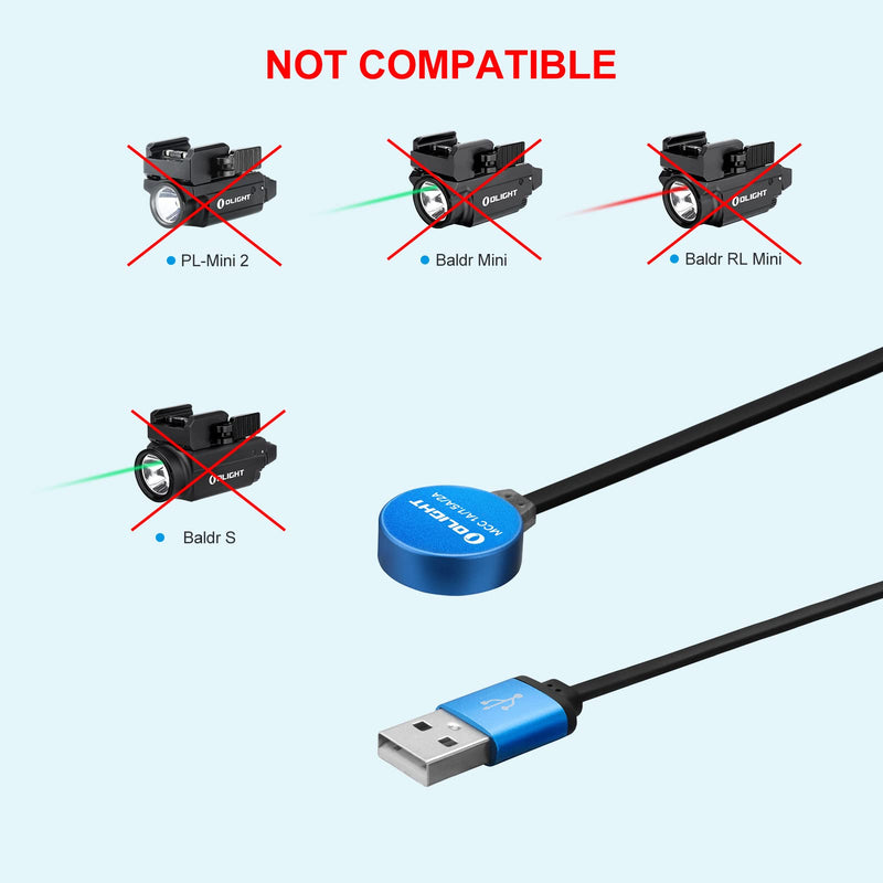 OLIGHT MCC 3 Charger Upgraded Smart Magnetic Charging Cable Only Suitable for Odin/Odin Mini/PL-Pro/Baton3/Warrior Mini2/Perun 2/Seeker 3 pro/Warrior X 3/Warrior 3s/Baldr Pro R