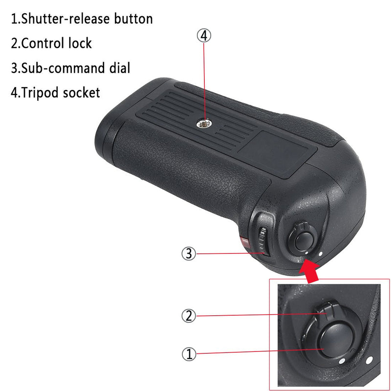 DSTE Replacement for Pro IR Remote MB-D12 Vertical Battery Grip + 2X EN-EL15 Compatible Nikon D800 D810 D800E D800S D810A SLR Digital Camera