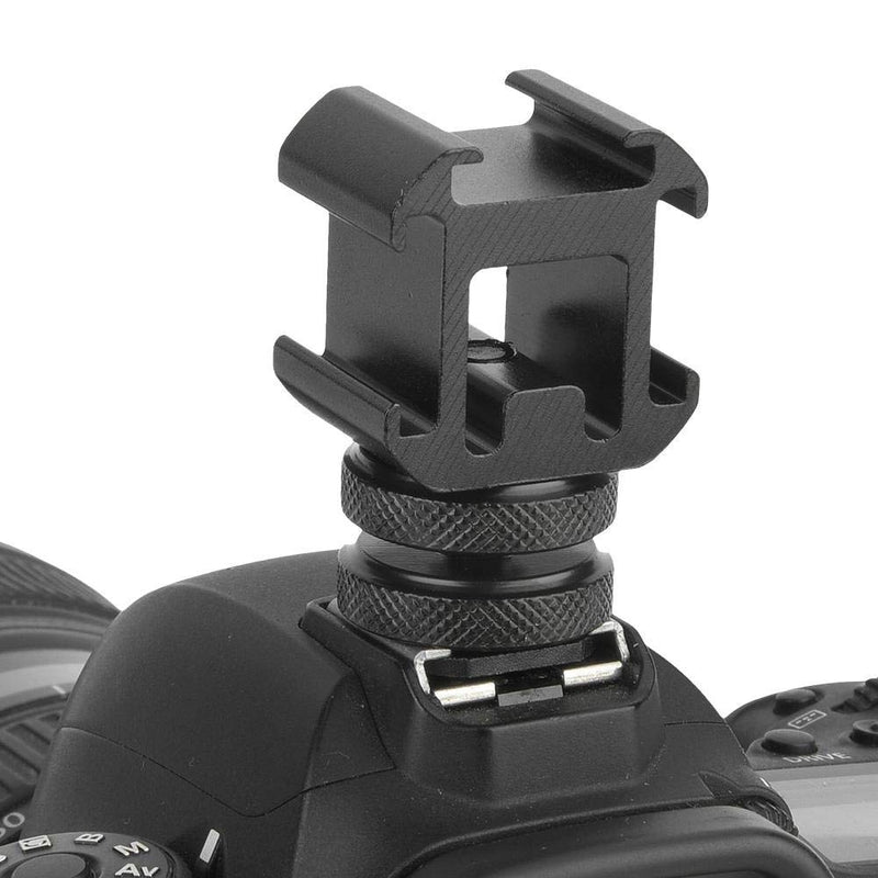 Vbestlife Camera Hot Shoe Holder, Triple Hot Shoe Base Mount Adapter Extend Holder for Microphone Monitor LED Video Light