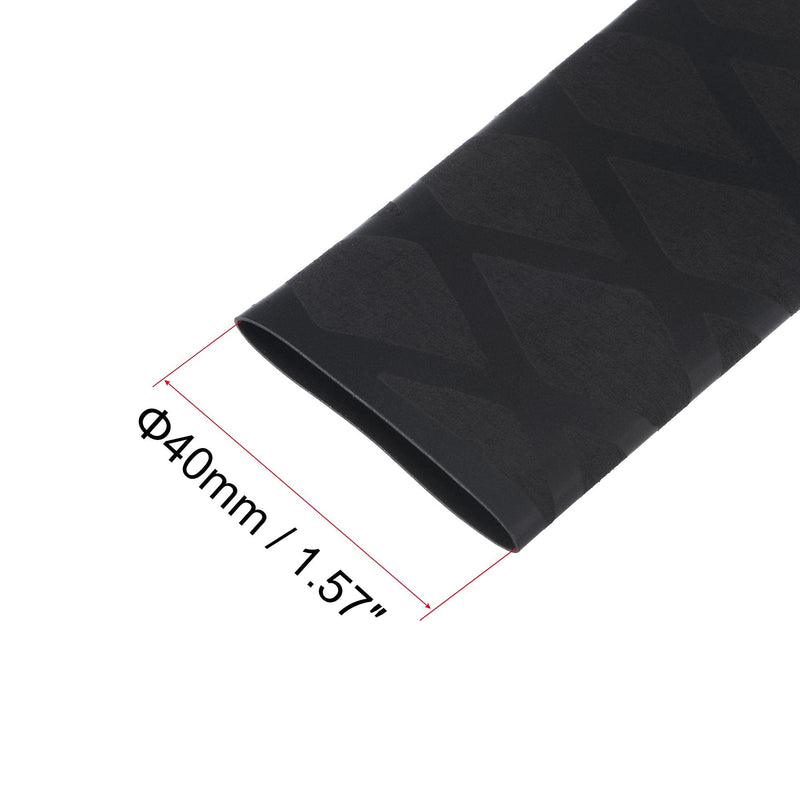uxcell Heat Shrink Wrap Tubing for Fishing Rod Grips Handle, 25mm Dia 42mm Flat 5ft 1.7:1 Ratio, Black