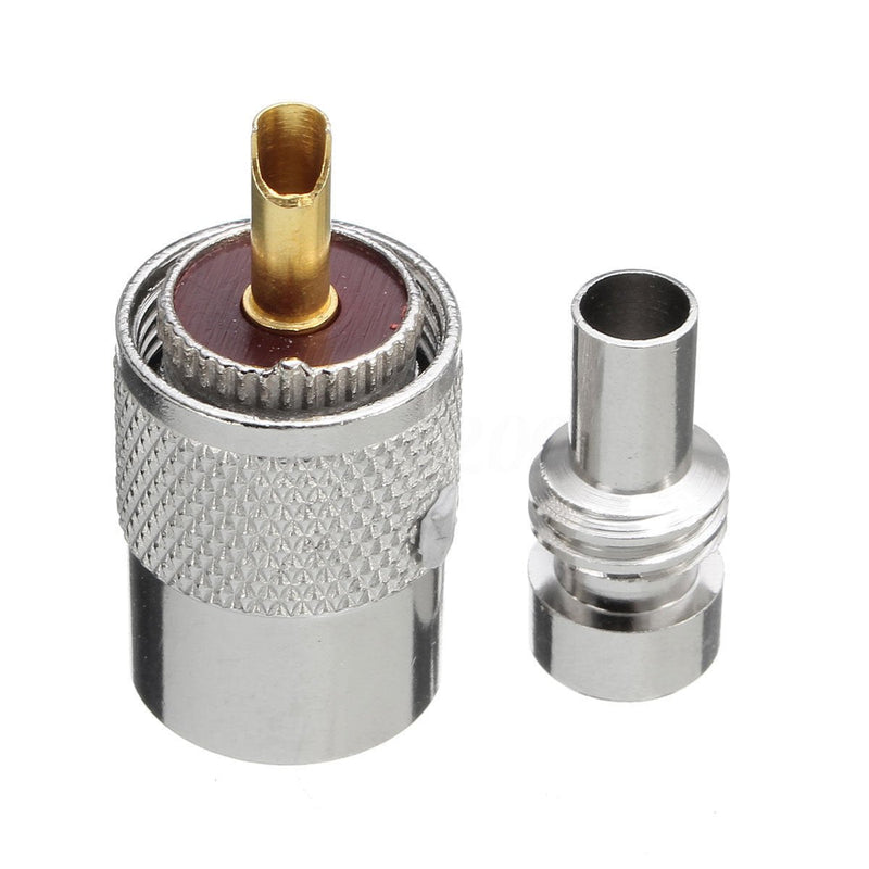ESUMIC PL259 Solder Connector Plug with Reducer for RG8X Coaxial Coax Cable 10Pack