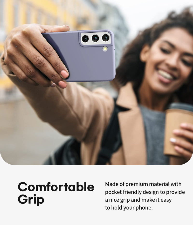 Goospery Liquid Silicone Designed for Galaxy S22 Plus Case (6.6 inches) Silky-Soft Touch Full Body Protection Shockproof Cover Case with Soft Microfiber Lining - Lavender Grey
