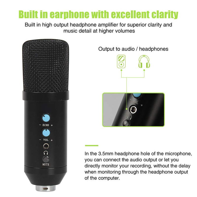 [AUSTRALIA] - Computer Microphone USB with Tripod, WOOPOWER Condenser Recording PC Microphone for Mac & Windows,Professional Plug&Play Studio Microphone for Gaming, Podcast,Chatting, YouTube Videos,and Streaming 