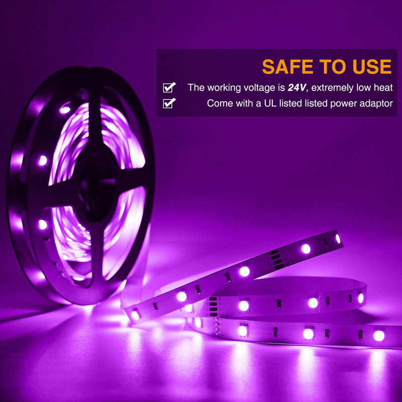 [AUSTRALIA] - Onforu 65.6ft LED Strip Light, 5050 RGB Dimmable LED Light Strip, Color Changing LED Tape Light, 20m Multi Colored Rope Light with Remote and 24V Power Supply for Bedroom, Party, Living Room 