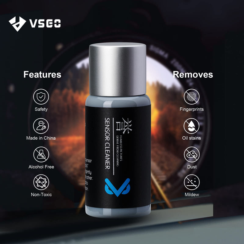 VSGO VS-S04E Professional Medium Format Camera Cleaning Kit for Medium Frame CCD/CMOS/Sensor with 12pcs Clean Swabs 34mm and 10ml Cleaner