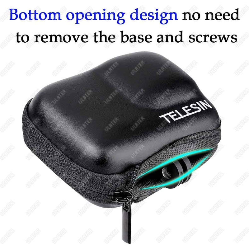 Mini Storage Bag Case for GoPro Hero10 Hero9 Hero8 Black + GoPro Hero 10 9 8 Rubber Lens Cap Cover , ULBTER Carrying Portable Boxes Accessory for Go pro Hero9 Hero8 [2+1 Pack] Black Bag+Cover