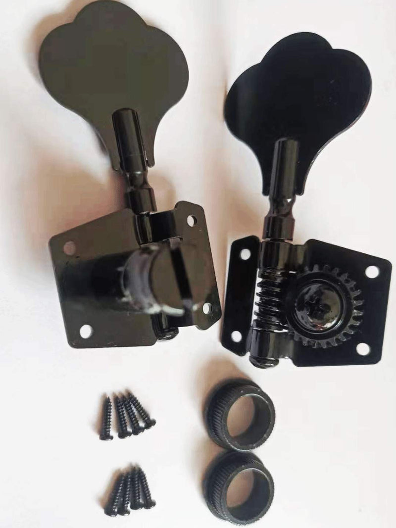Vintage Open Gear Machine Heads Tuners Tuning Pegs 4 In Line Right Hand Guitar Parts replacement for P Bass J Bass Black 4PCS