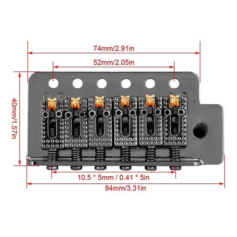 Guitar Tremolo Bridge, Tremolo System with Roller Single Locking Vibrato Bridge Tailpiece for ST Guitar (Black)