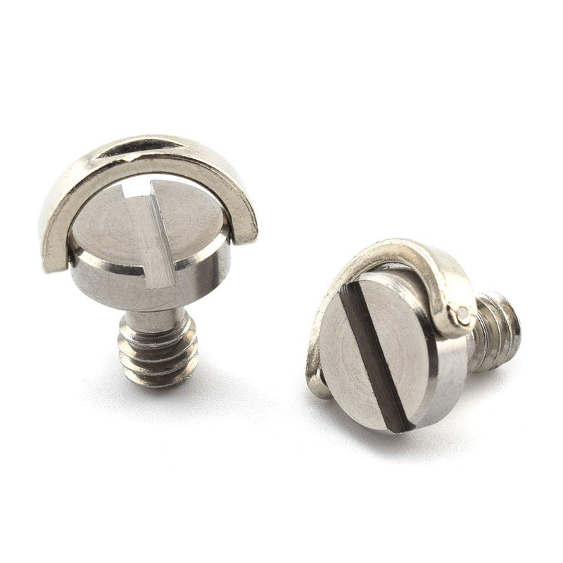 1/4"-20 D-Ring Camera Fixing Screw, SDTC Tech 2 Pack D Shaft Quick Release Plate Mounting Screws 10mm Length for Camera Tripod/Monopod (Stainless Steel) d-ring screw