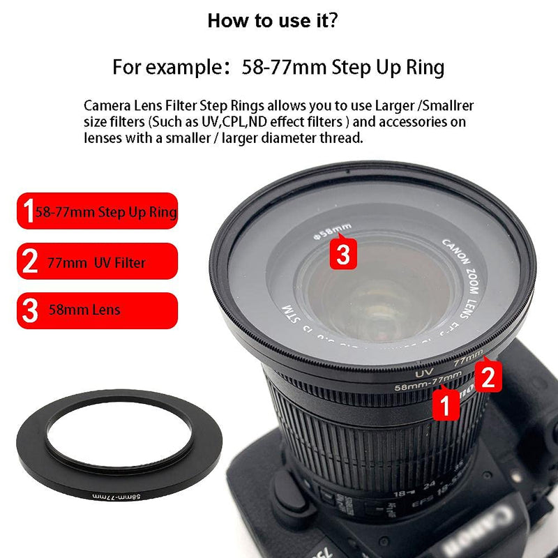 105-86mm Metal Step-Down Adapter Ring, 105mm Lens to 86mm Filter Size Accessories Lens Filter Adapter Ring, 2 Pieces LingoFoto 105-86mm