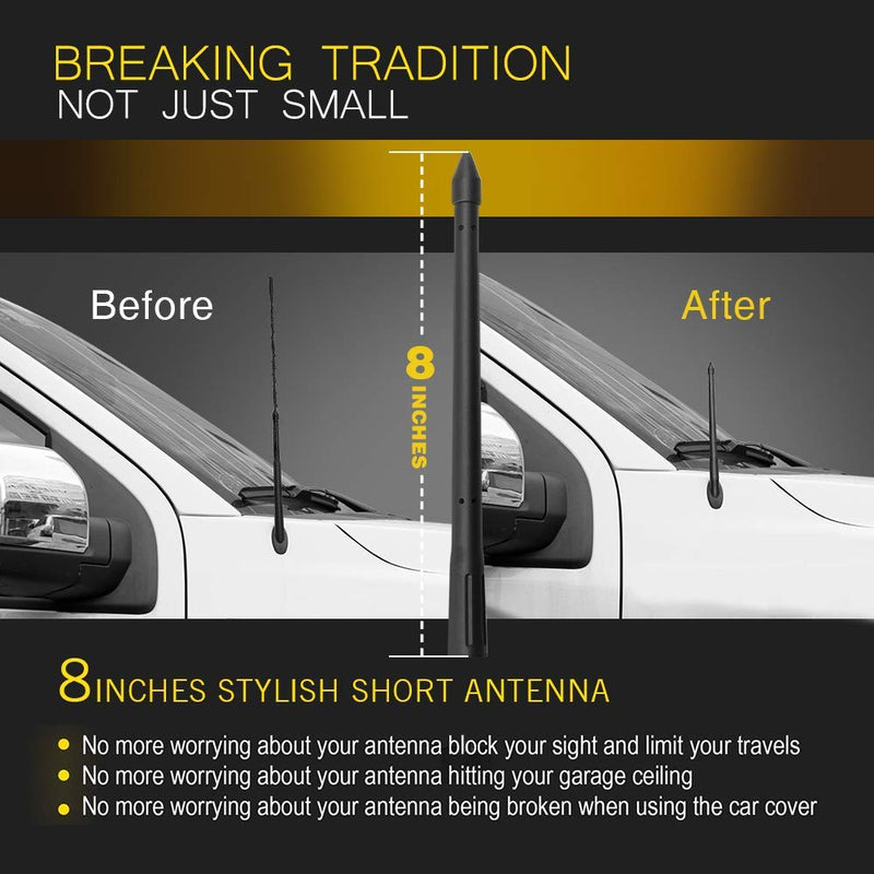 KSaAuto 8 Inch Antenna Compatible with Nissan 2008-2021 VW | Car Wash Safe Flexible Rubber Antenna Replacement | Designed for Optimized FM/AM Radio Signal Reception