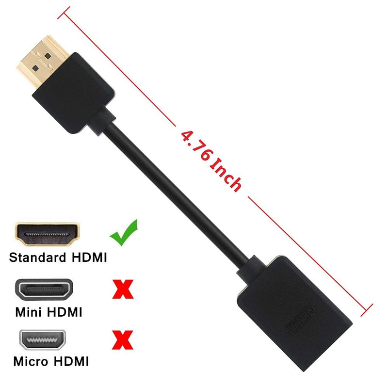 VCE High Speed HDMI Extension Cable Male to Female Swivel Adapter 4K Short Converter Cable Compatible with Google Chrome Cast, Roku Stick Connection to TV