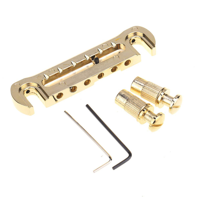 Wilkinson GTB Adjustable Intonated Wraparound Bridge Tailpiece for Les Paul Style Electric Guitar, Gold